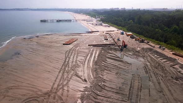 Beach Dredging Aerial Shot