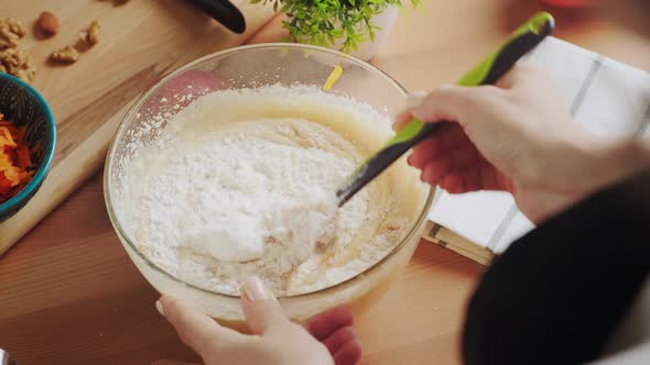 Baker Cooks Homemade Cupcake Dough.