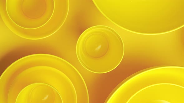 Abstract Yellow Plastic Bowls Layers Background alt