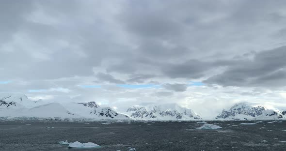 Cuverville Island covered with snow, Antarctica