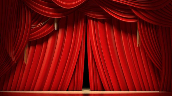 Red Stage Curtains Opening