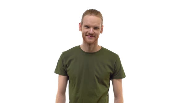 Slowmo Alluring Flirty Handsome Lopeeared Redhead Hipster Guy Looking Cheeky Confident Checking Out alt