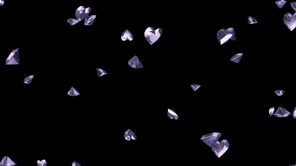 Brilliant Hearts - White Diamonds - Falling Loop I