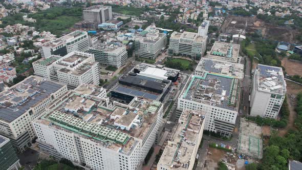 Aerial view of multiblock Information technology (IT) SEZ Commercial Project in the heart of the Ind alt