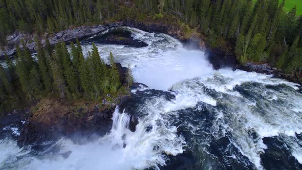 Ristafallet Waterfall in the Western Part of Jamtland alt