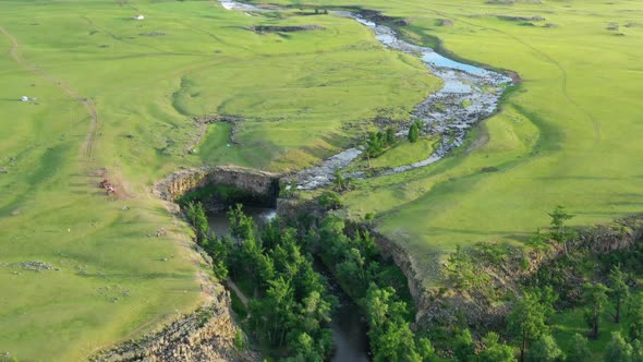Steppe and Mountains Landscape in Orkhon Valley alt