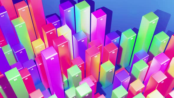 Beautiful 3d Looped Background for Analytical Programs with Abstract Infographics Statistical Data alt