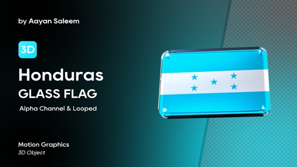 Honduras Flag 3D Glass Badge alt