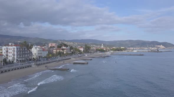 Diano Marina Coastal City Aerial View alt