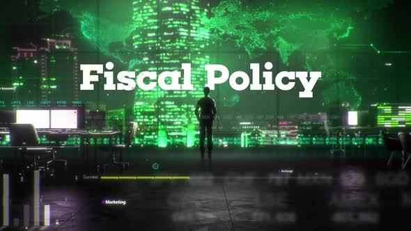 Finance Businessman in Office With Fiscal Policy Text alt