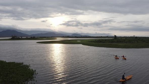 Kayaking in Amolar Region in Pantanal wet season alt