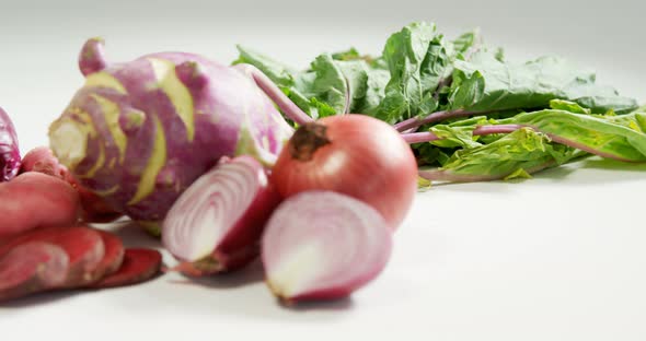 Various vegetables placed on white background 4K 4k alt