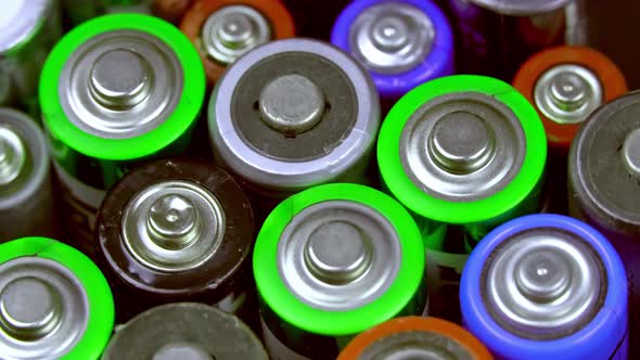 Old Used Discarded AA Cells and Other Electric Batteries From alt