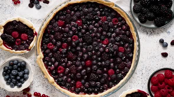 Sweet Delicious Homemade Forest Berry Tart