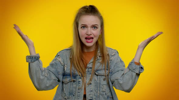 Frustrated Girl Screams From Stress Tension Problems Feels Horror Hopelessness Fear Surprise Shock alt