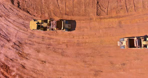 Excavator Doing Moving Soil Construction Works Landscaping Works on Construction alt