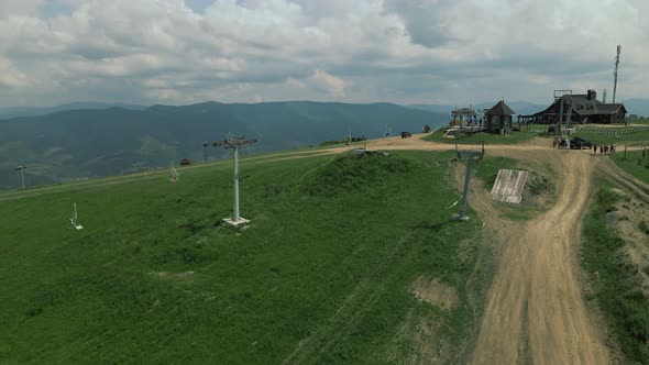 Aerial Panoramic View of Carpathian Mountains Ukraine alt