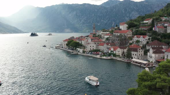 Perast Montenegro - old medieval town on the coast of Boka Kotor Bay. alt