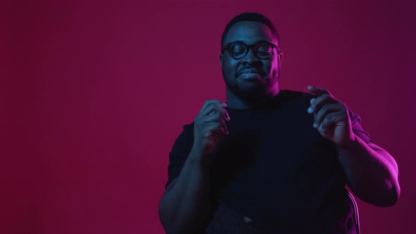 Happy Dance Funky Man Celebrating Victory Neon alt