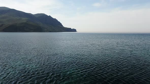 Flight Over the Sea in the Mountainous Coast