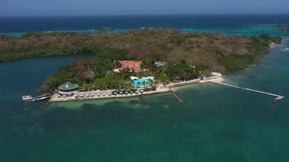 Turquoise Paradise  Isla Grande Colombia Aerial View