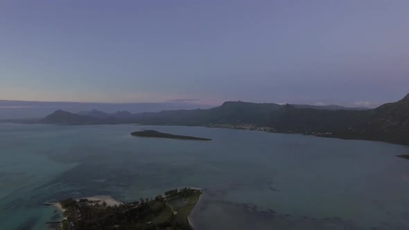 Flying Over the Ocean and Mauritius Island alt