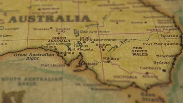 Vintage Paper Retro Map Australia 1.
