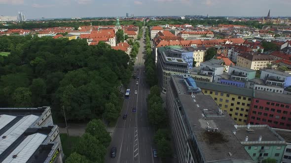 Aerial shot of Prinzregentenstrasse 
