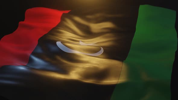 Libya Flag Low Angle View