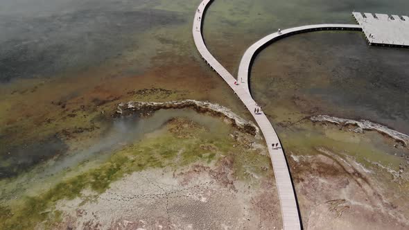 Drone Aerial View on Isolated Monastery of Saint Mary on Zvernec Island. alt