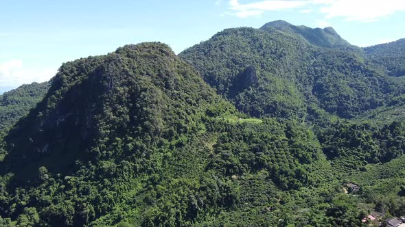 Aerial view of mountains view by drone