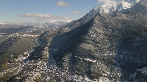winter snow mountains with trees