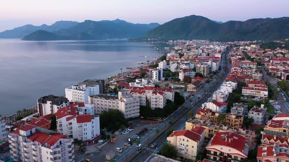 Resort City Marmaris with View of City Buildings Street Sea and Mountains alt