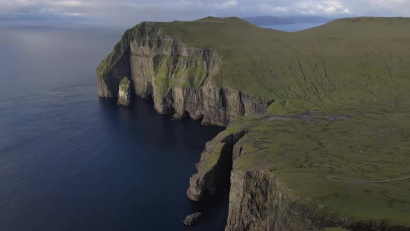Drone Over Coastline With Asmundarstakkur Sea Stack alt