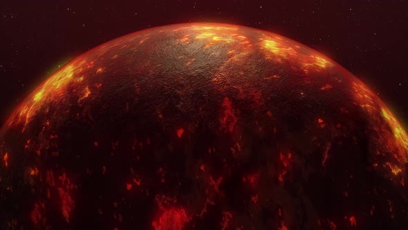 Realistic Volcano Planet Sunrise Animation
