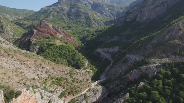 Mountain Gorge Pass near Kotor town in Montenegro