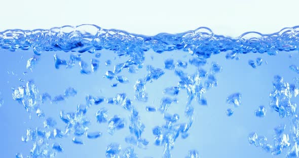 Many Bubbles in Water Close Up Abstract Water Wave with Bubbles in Slow Motion alt