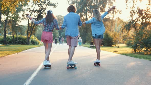 Happy people skating  alt