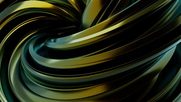 Abstract Metallic Cyan and Gold Dark Formation Background Loop