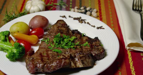 NY Strip Steak Grilled And Seasoned With Fresh Herbs 47b
