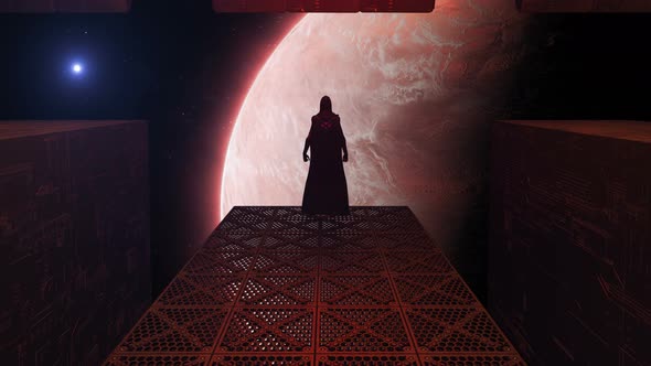 Alien Ship Exploring A Red Planet With Thin Atmosphere And High-Speed Winds alt