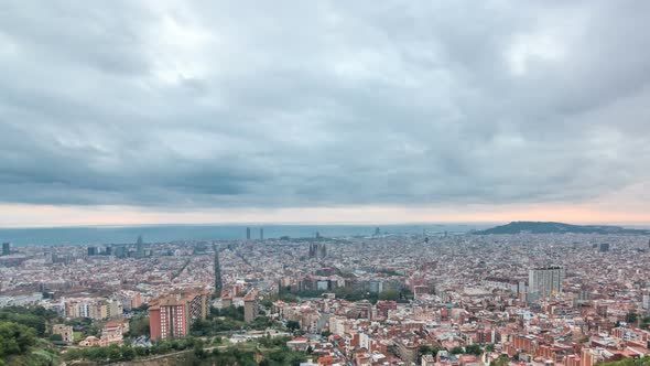 Panorama of Barcelona Timelapse Spain Viewed From the Bunkers of Carmel alt