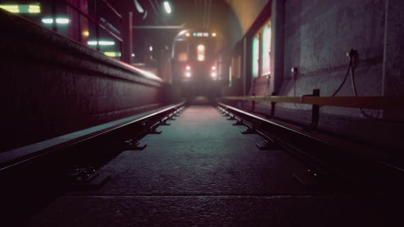 Empty Old Subway Train Station alt