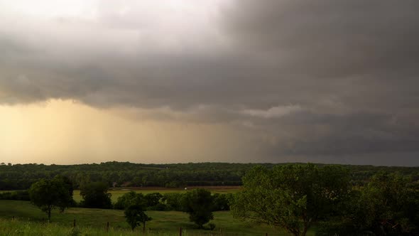 Lightning striking the ground during severe thunderstorm in Oklahoma alt