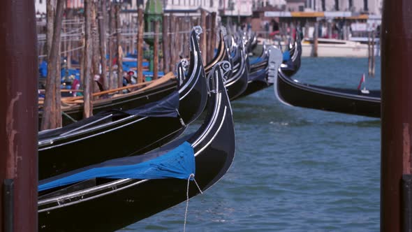 Mooring For Gondolas in Venice, Italy
