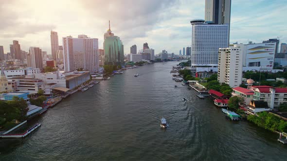 4K UHD :Bangkok thailand aerial city view drone footage over the city. alt