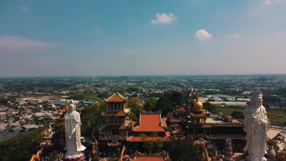 Chau Thoi Pagoda, Binh Duong Viet Nam. From Above November,2021