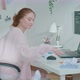 Female Designer Preparing Workspace for Doing Job - VideoHive Item for Sale