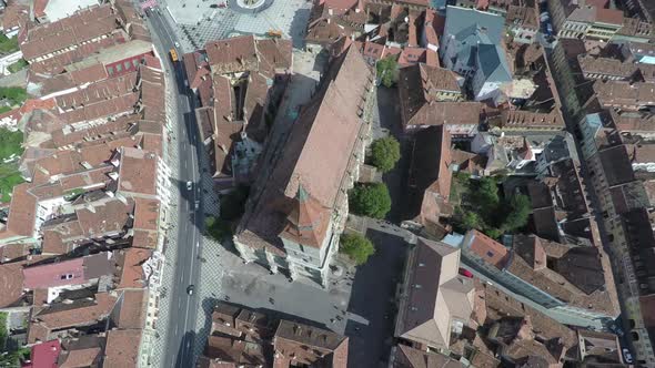 Aerial view of the city of Brasov