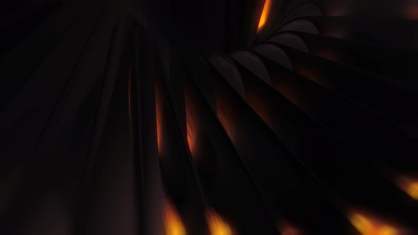 Orange Lights Black Abstract Background 4K